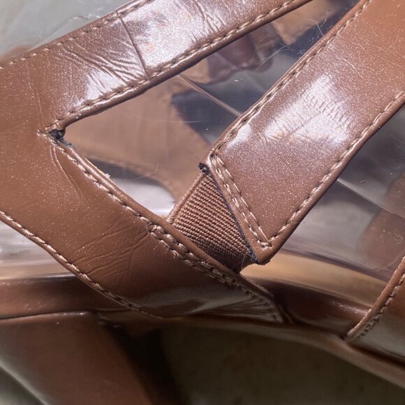 Naturalizer Brown Strappy Open-Toe Heeled Sandals Size 8.5 CottageCore Casual - Picture 8 of 11